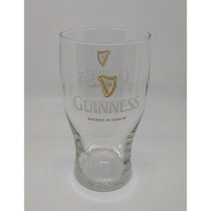 Guinness Beer Pub Glass w/ Harp Brewed in Dublin Ireland Stout Gravity/Tulip